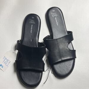 Time and Tru Women's Slip On Low Heel Sandals NWT Sz 9.5